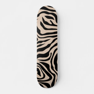 Zebra Strepen Crème Beige Zwart Wild Dier Skateboard