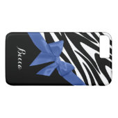 Zebra strepen en blauwe boog met naam Case-Mate iPhone case (Achterkant (Horizontaal))