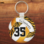 zebra strepen gepersonaliseerd volleybal sleutelhanger (Voorkant)
