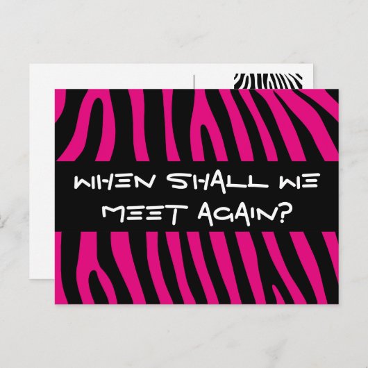 Zebra strepen patroon + achtergrond en ideeën briefkaart (Voorkant / Achterkant)