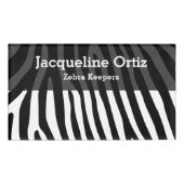 Zebra strepen patroon + achtergrond en ideeën naambadge (Voorkant)