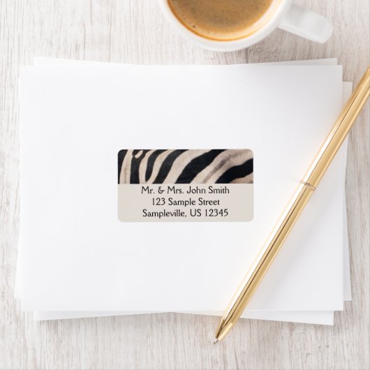 Zebra Strepen Zwart en Wit Etiket (Insitu)