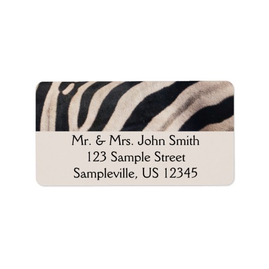 Zebra Strepen Zwart en Wit Etiket (Voorkant)