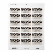 Zebra Strepen Zwart en Wit Etiket (Full Sheet)