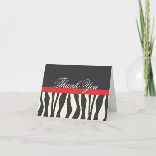 Zebra Strepen Zwart Wit Rood Bedankbriefje Bedankkaart