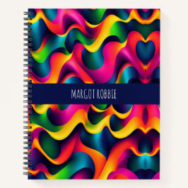 Zebra Strides golven regenboog isometrisch patroon Notitieboek