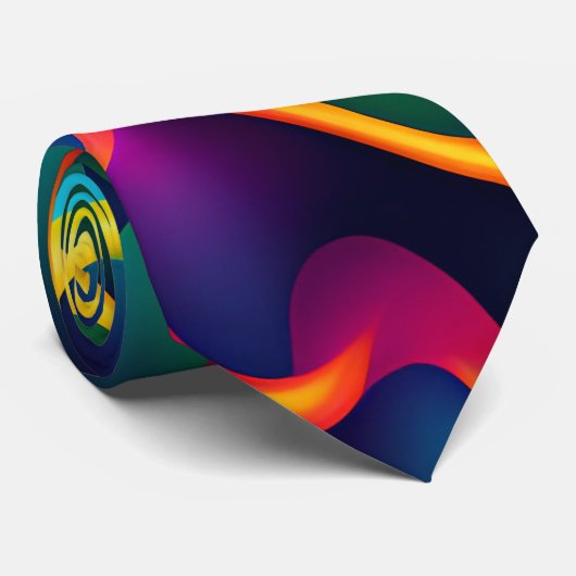 Zebra Strides golven regenboog isometrisch patroon Stropdas (Opgerold)