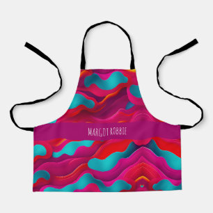 Zebra Strides golven Roze Navy Rainbow Pattern Schort