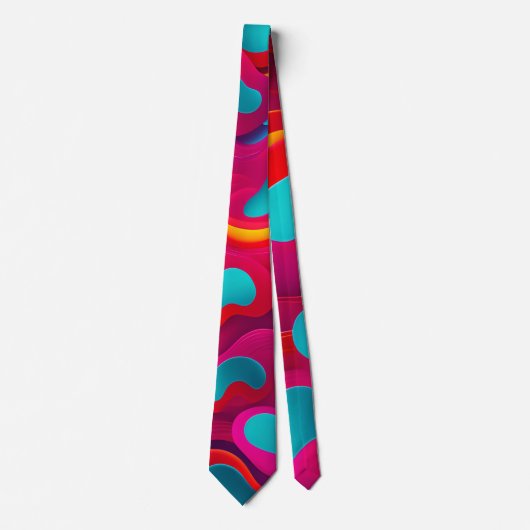 Zebra Strides golven Roze Navy Rainbow Pattern Stropdas (Voorkant)