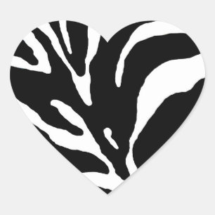 Zebra Stripe Animal Print Hart Sticker
