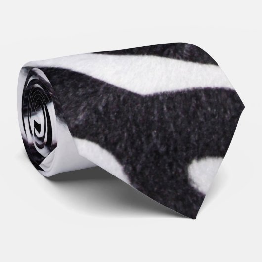 Zebra Stripe Animal Print Wild Cat Fabric Mannen S Stropdas (Opgerold)