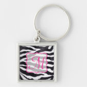 Zebra Stripe Animal Print Wild Cat Safar Sleutelha Sleutelhanger (Voorkant)