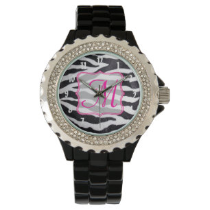 Zebra Stripe Animal Print Wild Cat Safari Horloge