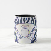 Zebra Stripe Awareness Ribbon Angel Coffee Mugs (Centre)