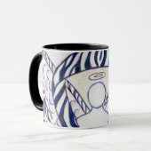 Zebra Stripe Awareness Ribbon Angel Coffee Mugs Mok (Voorkant links)