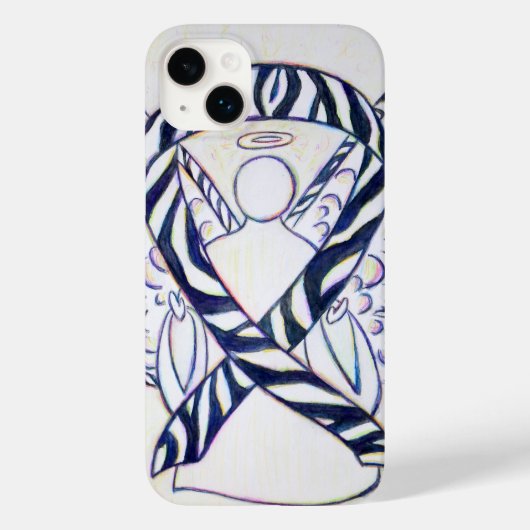 Zebra Stripe Awareness Ribbon Angel coque iphone (Verso)
