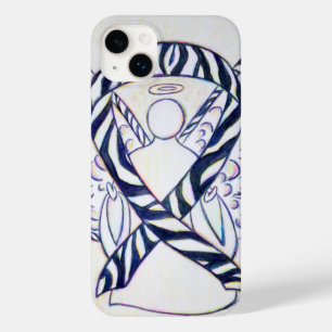 Zebra Stripe Awareness Ribbon Angel coque iphone