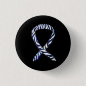 Zebra Stripe Awareness Ribbon Custom Art Button (Voorkant)