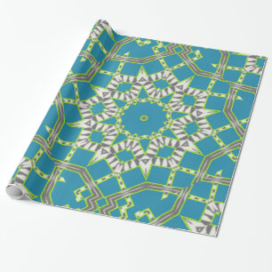 Zebra Stripe Diamond Modern Geometric Blue Pattern Cadeaupapier