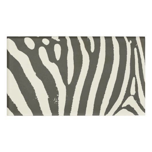 Zebra Stripe Dierenprint Patroon Naambadge (Voorkant)