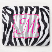 Zebra Stripe diermonogram Initiaal Muismat (Voorkant)