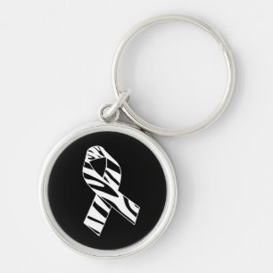 Zebra Stripe EDS Awareness Ribbon Sleutelhanger
