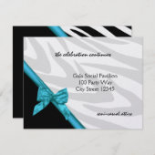 Zebra Stripe en lint / Receptie Kaart (Voorkant / Achterkant)