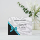 Zebra Stripe en lint / Receptie Kaart (Staand voorkant)