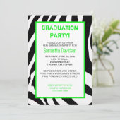 Zebra Stripe Gradupe Invitation Green (Debout devant)