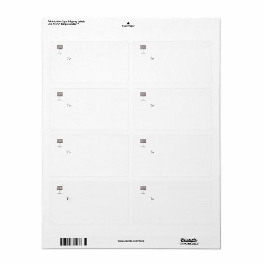 Zebra Stripe Interior Designer Verzendlabel (Full Sheet)