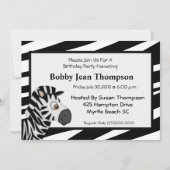 Zebra Stripe Invitation Anniversaire (Devant)