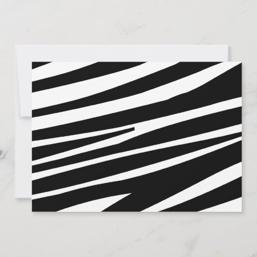 Zebra Stripe Invitation Anniversaire (Dos)