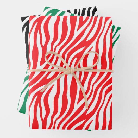 Zebra Stripe kerstcadeaus Inpakpapier Vel (In situ)