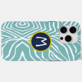 Zebra Stripe kleuren Blauw monogram Case-Mate iPhone Case (Achterkant (horizontaal))