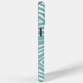 Zebra Stripe kleuren Blauw monogram Case-Mate iPhone Case (Achterkant / Rechts)