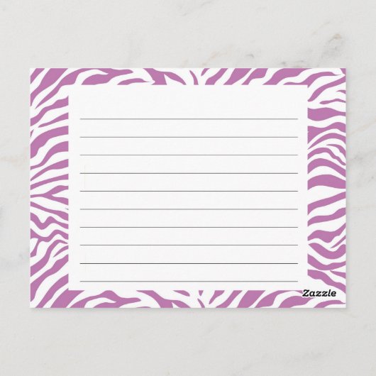 Zebra Stripe Recipcard Briefkaart (Achterkant)