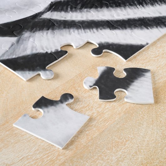Zebra Stripe Safari Noir et Blanc Puzzle (Côté)
