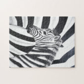 Zebra Stripe Safari Zwart-wit puzzel (Horizontaal)