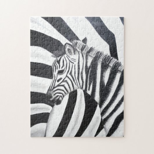 Zebra Stripe Safari Zwart-wit puzzel (Verticaal)