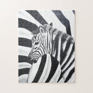 Zebra Stripe Safari Zwart-wit puzzel Legpuzzel