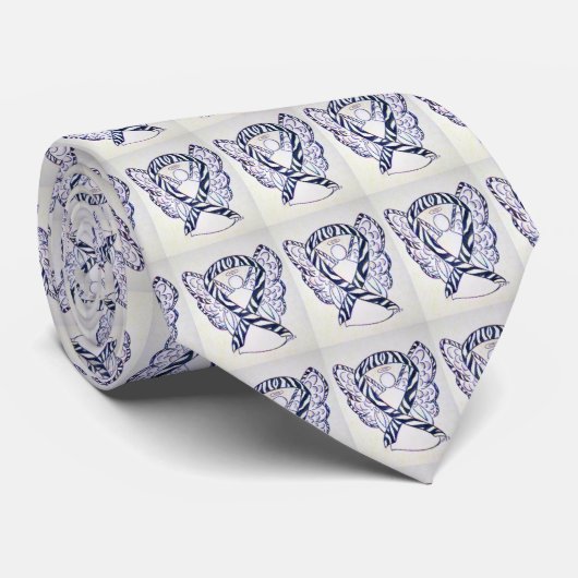 Zebra Stripe Sensibilisation Ruban Angel Cravate V (Roulé)