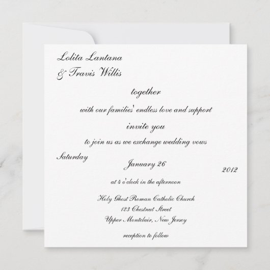 Zebra Stripe Wedding Uitnodiging (Achterkant)