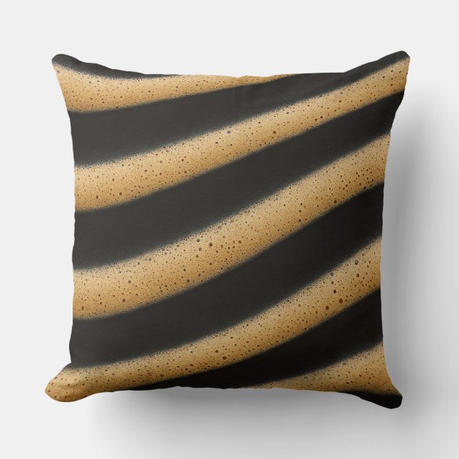 Zebra-striped espresso foam texture  kussen (Voorkant)