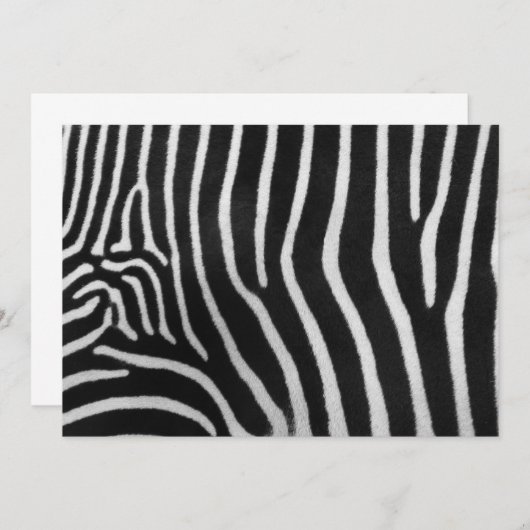 Zebra Striped Pattern Invitation Kaart (Voorkant / Achterkant)