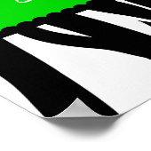 Zebra Striped Pattern Persoonlijke Naam Poster (Hoek)