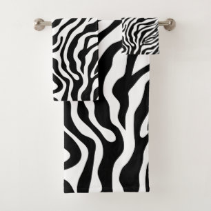 Zebra Stripes Black and White Wild Animal Print Bad Handdoek