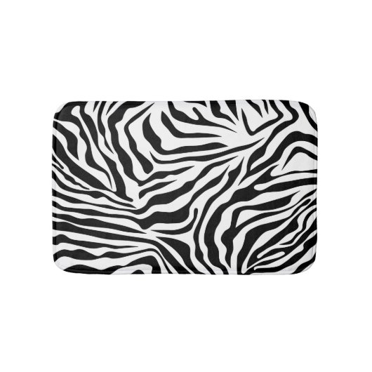 Zebra Stripes Black and White Wild Animal Print Badmat (Voorkant)