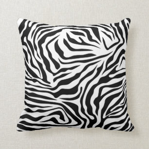 Zebra Stripes Black and White Wild Animal Print Kussen