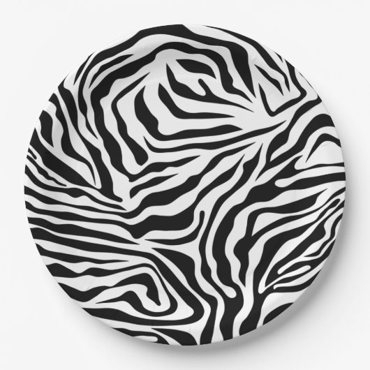 Zebra Stripes Black and White Wild Animal Print Papieren Bordje (Voorkant)
