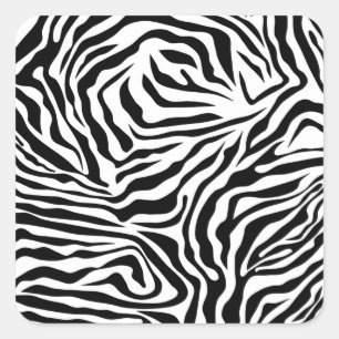 Zebra Stripes Black and White Wild Animal Print Vierkante Sticker